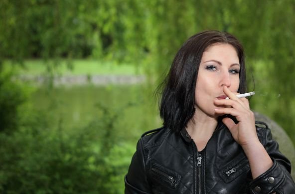 girl smoking cigarette